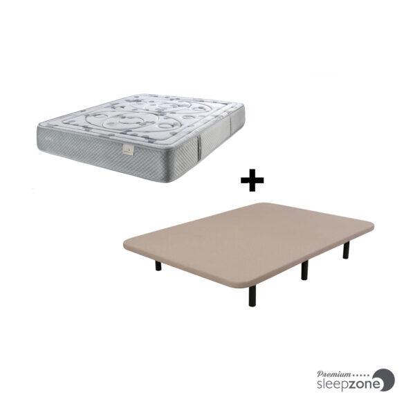 Pack Colchón Anfi del Mar Senso Sleep y Base Tapizada 3D con juego de 6 patas metálicas