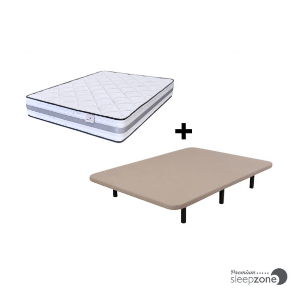 Pack Colchón Special Confort Senso Sleep y Base Tapizada 3D con juego de 6 patas metálicas